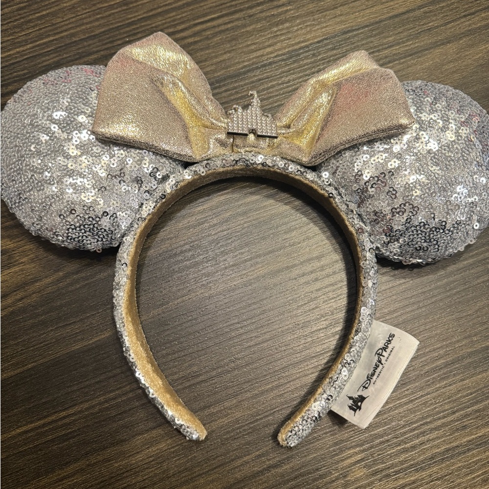 Disney Parks Silver Sequin Minnie Ears